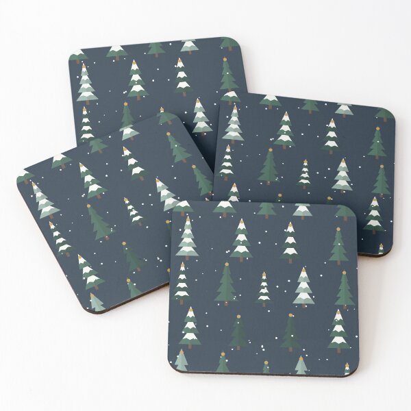 Item preview, Mid Century Christmas Tree Forest at Night designed and sold by ChromaLens.