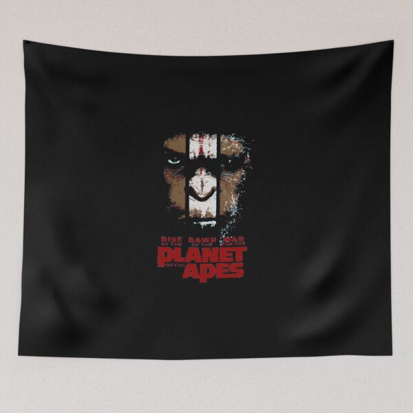 Item preview, Grungy Sci-Fi Primate Warrior Red Silhouette Poster designed and sold by GittaOtt.