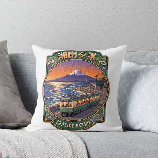 Item preview, Shonan Seaside Retro Enoden Train & Mt Fuji Japanese Sticker designed and sold by Hikariha Studio.
