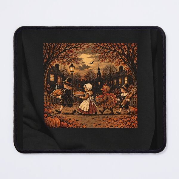 Item preview, Vintage Thanksgiving Art Autumn Harvest Village Turkey Design designed and sold by Castielalger.