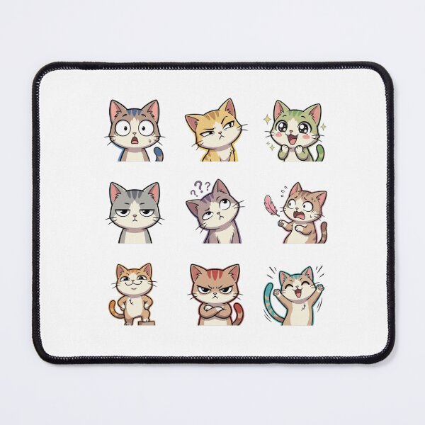 Item preview, Funny Cat Reactions Moods Expressions Cute Meme Sticker Sheet designed and sold by mood-draftsman.