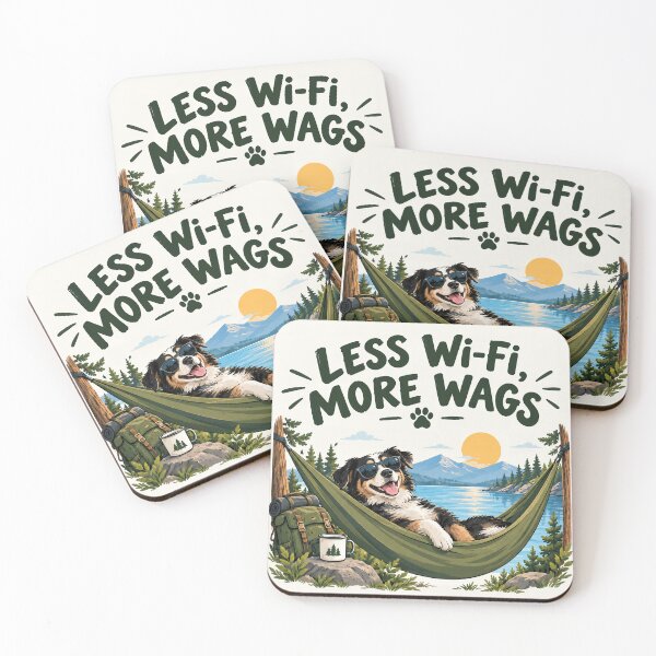 Item preview, Less Wi-Fi, More Wags designed and sold by AnamazingPrints.