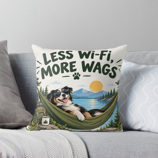 Item preview, Less Wi-Fi, More Wags designed and sold by AnamazingPrints.