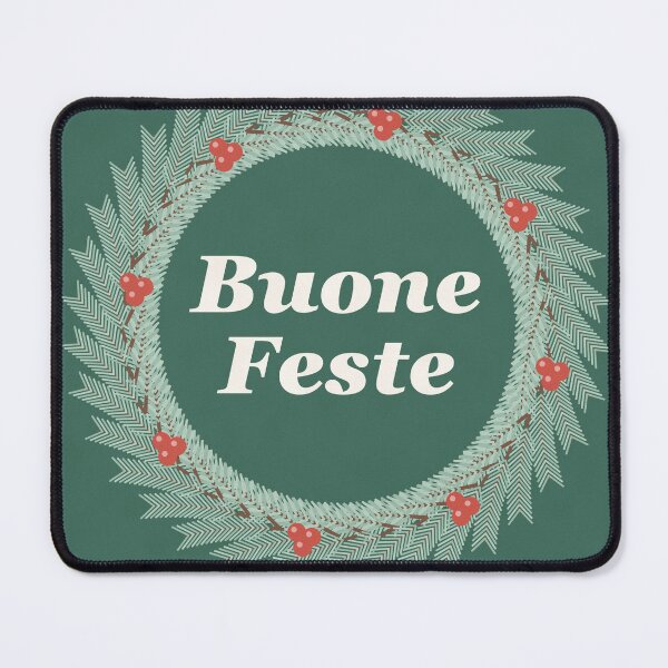 Item preview, Buone Feste Pine Wreath Christmas Typography designed and sold by ChromaLens.
