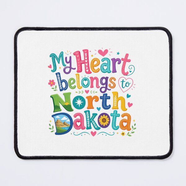 Item preview, My Heart Belongs to North Dakota - Cute Souvenir Travelers Gift for Men Women & Kids designed and sold by Mozaic Clothes.