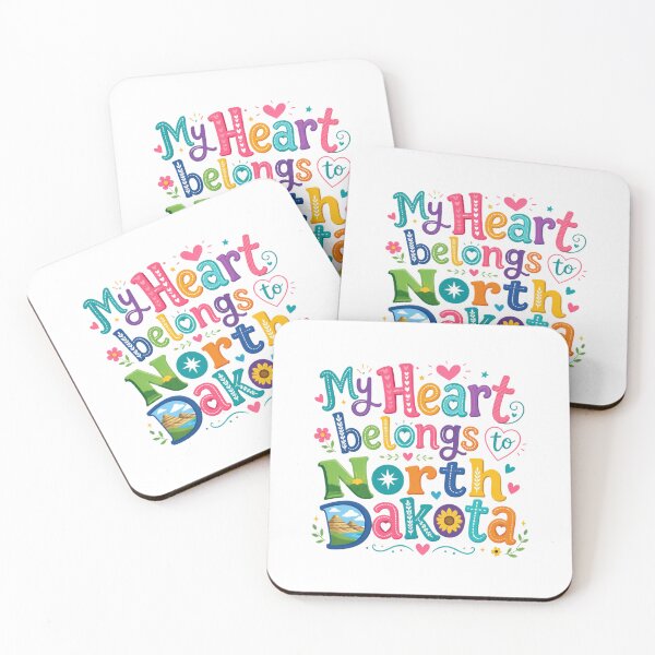 Item preview, My Heart Belongs to North Dakota - Cute Souvenir Travelers Gift for Men Women & Kids  designed and sold by Mozaic Clothes.