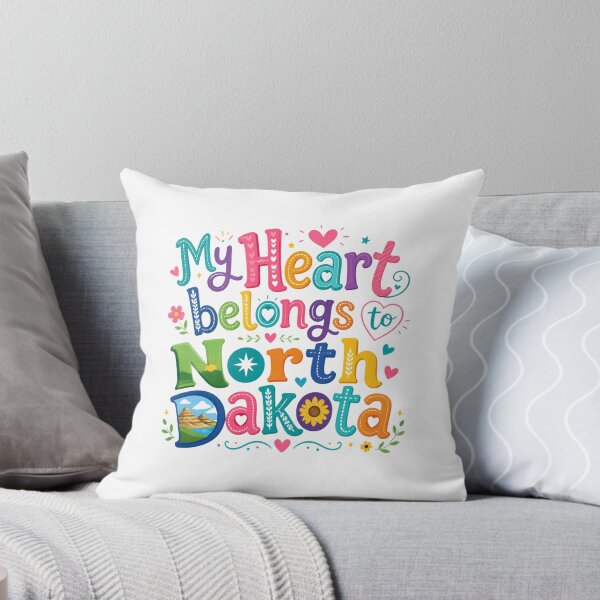 Item preview, My Heart Belongs to North Dakota - Cute Souvenir Travelers Gift for Men Women & Kids  designed and sold by Mozaic Clothes.