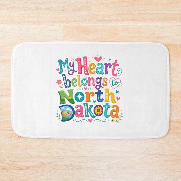 Item preview, My Heart Belongs to North Dakota - Cute Souvenir Travelers Gift for Men Women & Kids  designed and sold by Mozaic Clothes.