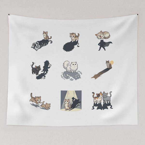 Item preview, Secret Identity Cat Tiger Shadow Fantasy Cute Meme Sticker Sheet designed and sold by mood-draftsman.