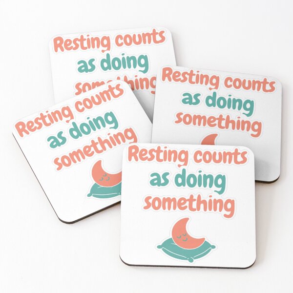 Item preview, Resting Counts As Doing Something Pastel Sticker designed and sold by MindfulMischief.