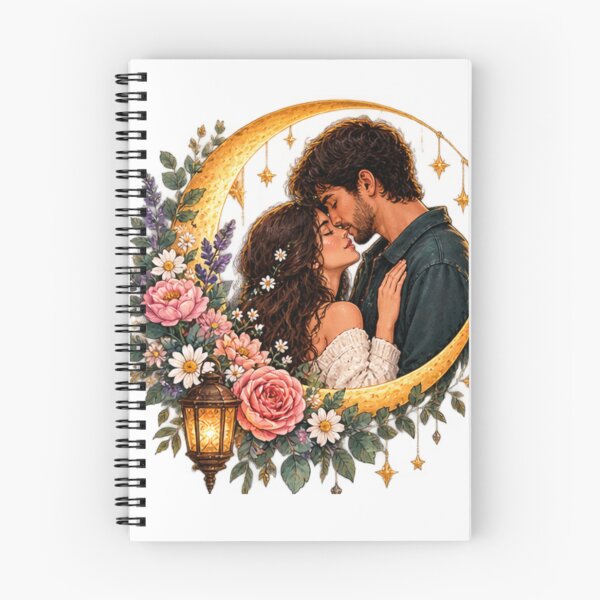 Item preview, Romantic Moonlight Lovers Floral Love designed and sold by ArtByKapil.