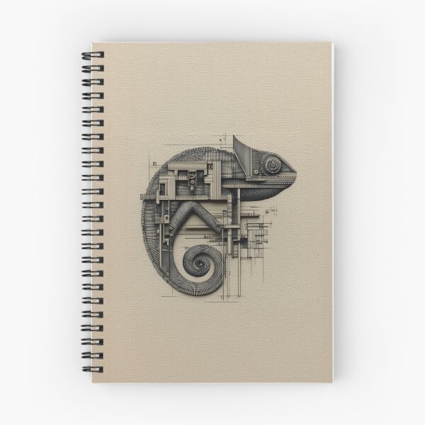 Item preview, Mechanical Chameleon – Architectural Line Art designed and sold by Audra-studio.