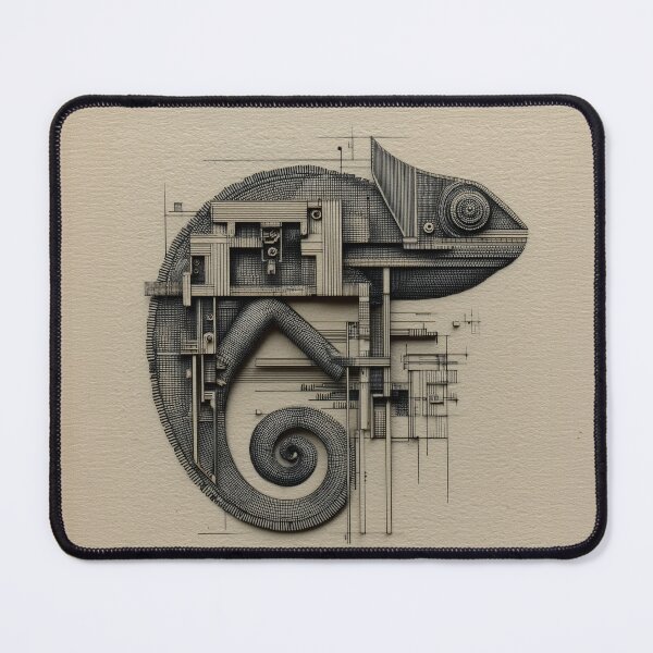 Item preview, Mechanical Chameleon – Architectural Line Art designed and sold by Audra-studio.