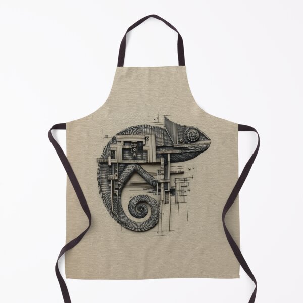 Item preview, Mechanical Chameleon – Architectural Line Art designed and sold by Audra-studio.
