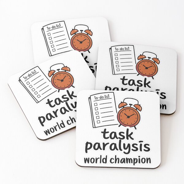 Item preview, Task Paralysis World Champion Doodle Sticker designed and sold by MindfulMischief.