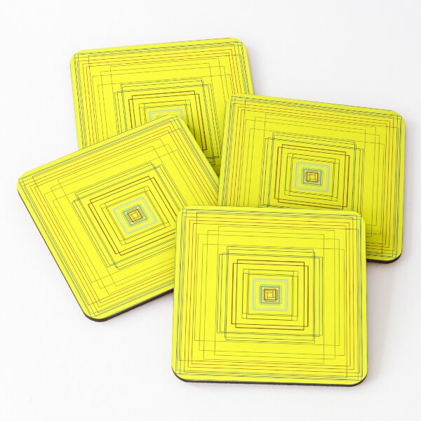 Item preview, Yellow nested squares geometric artwork designed and sold by Bywithrose instant studio.