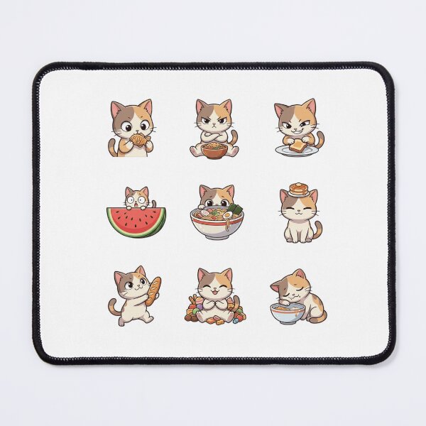 Item preview, Foodie Cat Ramen Watermelon Snack Cute Calico Sticker Sheet designed and sold by mood-draftsman.