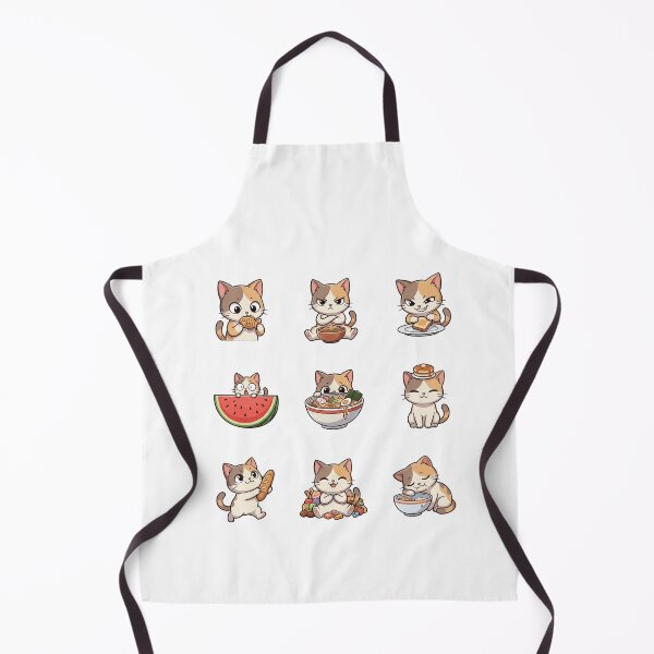 Item preview, Foodie Cat Ramen Watermelon Snack Cute Calico Sticker Sheet designed and sold by mood-draftsman.