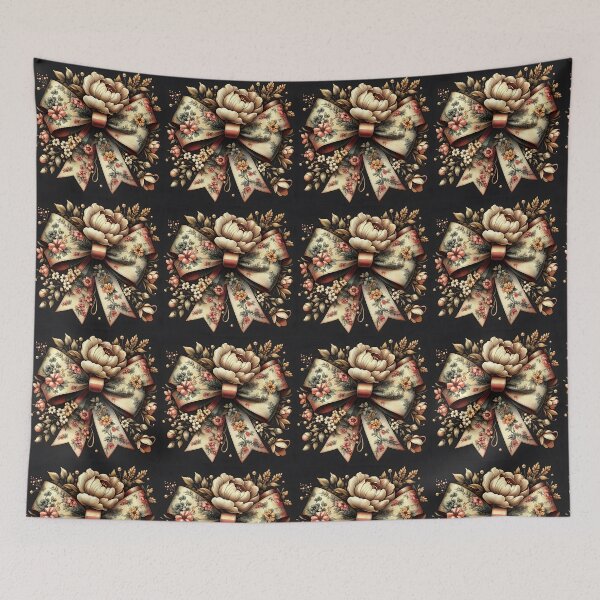 Item preview, Vintage Botanical Floral Bow – Antique Garden Ribbon Design designed and sold by Apex Designs.