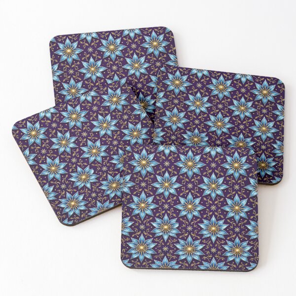 Item preview, Intricate Cobalt & Cerulean Starflower Kaleidoscope Pattern designed and sold by Studio BC.