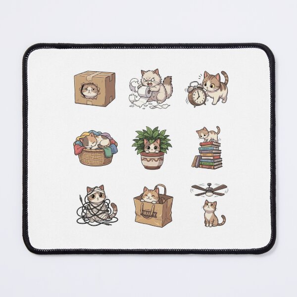 Item preview, Mischievous Cat Box Toilet Paper Tangled Cords Cute Sticker Sheet designed and sold by mood-draftsman.
