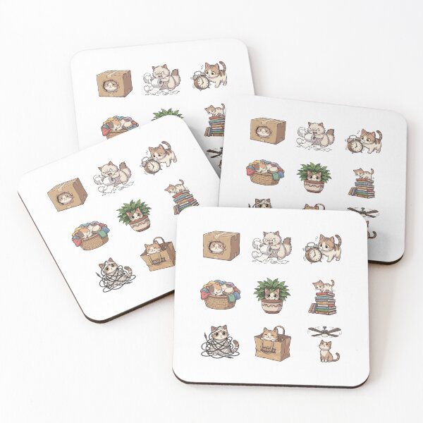 Item preview, Mischievous Cat Box Toilet Paper Tangled Cords Cute Sticker Sheet designed and sold by mood-draftsman.