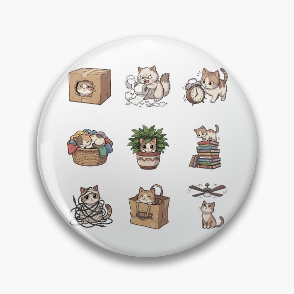 Item preview, Mischievous Cat Box Toilet Paper Tangled Cords Cute Sticker Sheet designed and sold by mood-draftsman.