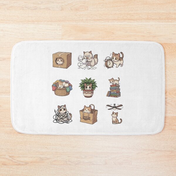 Item preview, Mischievous Cat Box Toilet Paper Tangled Cords Cute Sticker Sheet designed and sold by mood-draftsman.