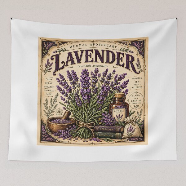 Item preview, Vintage Lavender Herbal Apothecary designed and sold by MysticCanvasAi.