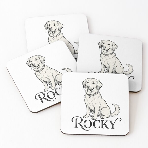 Item preview, Rocky Golden Retriever Dog Sketch for Proud Rocky Pet Parents and Dog Lovers designed and sold by raedattia.