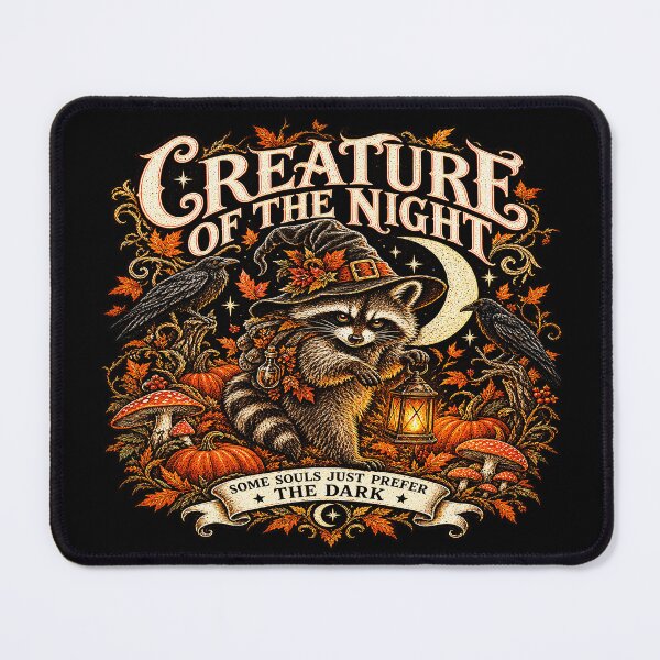 Item preview, Creature of the Night – Gothic Raccoon, Raven & Witch Hat Halloween Art designed and sold by TheInkRaven.