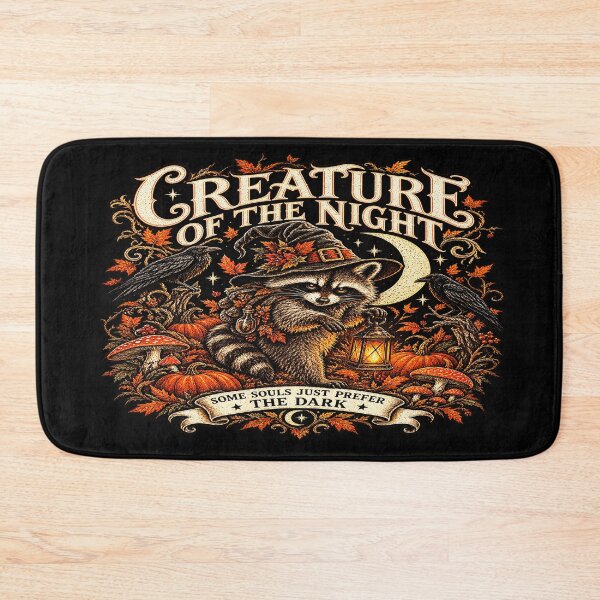 Item preview, Creature of the Night – Gothic Raccoon, Raven & Witch Hat Halloween Art designed and sold by TheInkRaven.