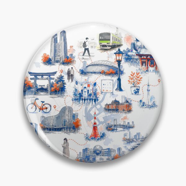 Item preview, Tokyo Japan Travel Map Illustration with Landmarks designed and sold by maewjpho.