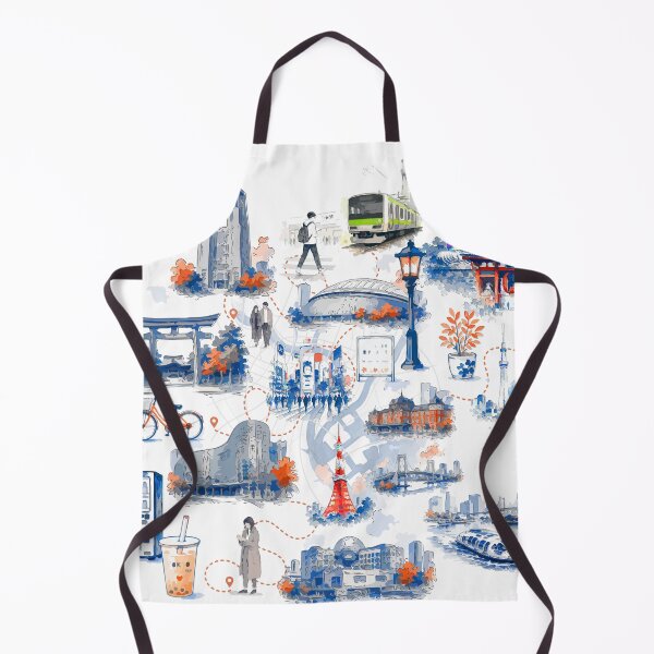 Item preview, Tokyo Japan Travel Map Illustration with Landmarks designed and sold by maewjpho.