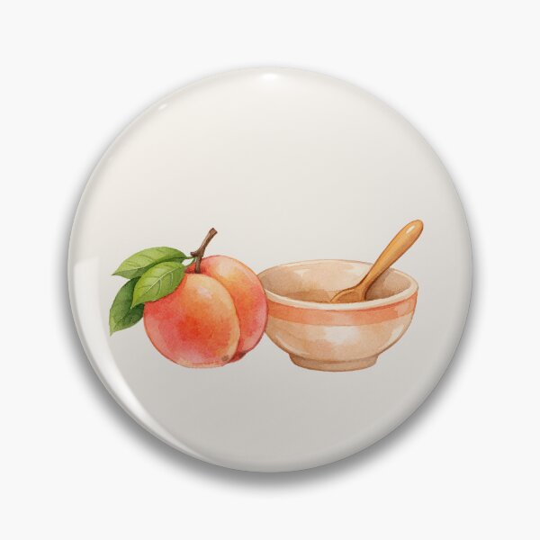 Item preview, Rustic Watercolour Peach and Ceramic Bowl Kitchen Food designed and sold by VibeShift Studio.