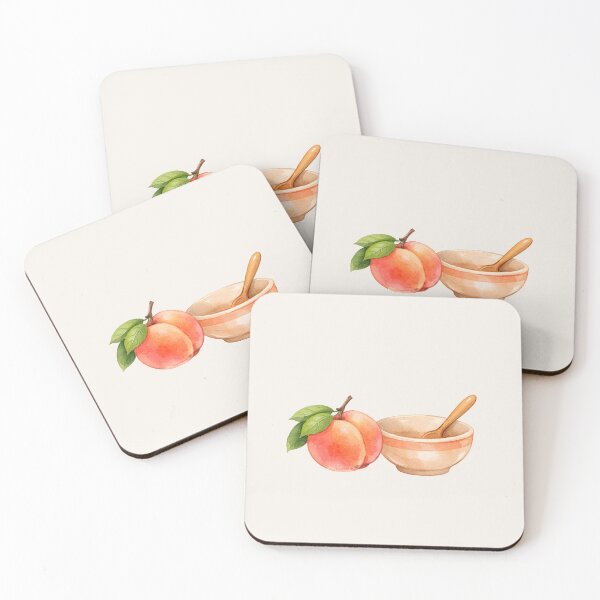 Item preview, Rustic Watercolour Peach and Ceramic Bowl Kitchen Food designed and sold by VibeShift Studio.