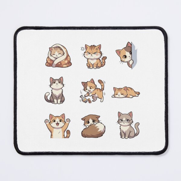 Item preview, Expressive Mood Cat Blanket Glasses Grumpy Cute Sticker Sheet designed and sold by mood-draftsman.