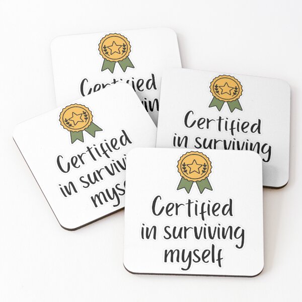 Item preview, Certified In Surviving Myself Doodle Sticker designed and sold by MindfulMischief.