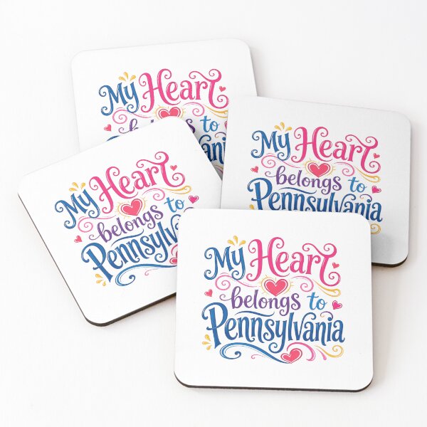 Item preview, My Heart Belongs to Pennsylvania - Cute Souvenir Travelers Gift for Men Women & Kids  designed and sold by Mozaic Clothes.