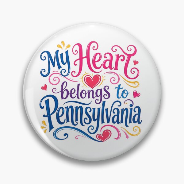 Item preview, My Heart Belongs to Pennsylvania - Cute Souvenir Travelers Gift for Men Women & Kids  designed and sold by Mozaic Clothes.