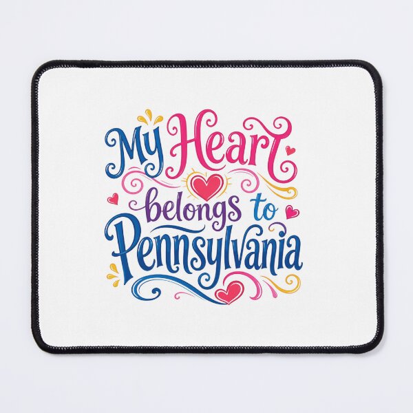 Item preview, My Heart Belongs to Pennsylvania - Cute Souvenir Travelers Gift for Men Women & Kids designed and sold by Mozaic Clothes.