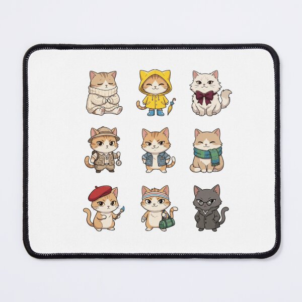 Item preview, Fashion Cat Outfit Raincoat Sweater Artist Cute Sticker Sheet designed and sold by mood-draftsman.
