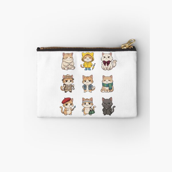 Item preview, Fashion Cat Outfit Raincoat Sweater Artist Cute Sticker Sheet    designed and sold by mood-draftsman.