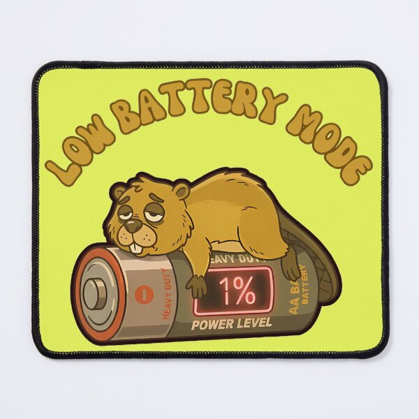 Item preview, Low Battery Mode Beaver designed and sold by ZeroContextArt.
