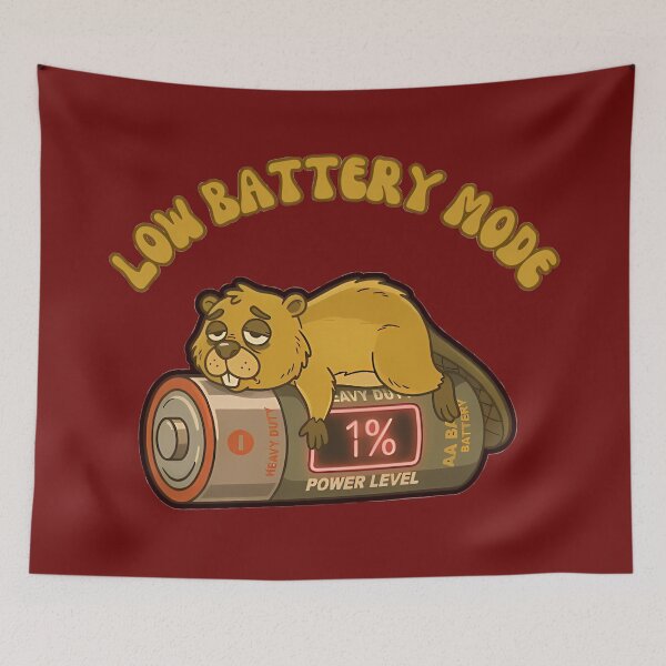 Item preview, Low Battery Mode Beaver designed and sold by ZeroContextArt.