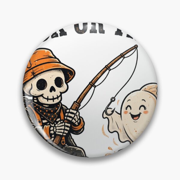 Item preview, Trick or Trout — Funny Halloween Fishing Skeleton designed and sold by Dudas Garage & Outdoors.