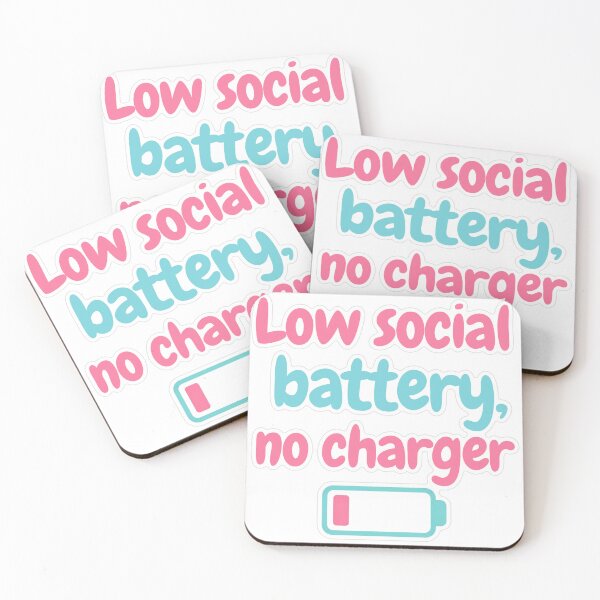 Item preview, Low Social Battery No Charger Pastel Sticker designed and sold by MindfulMischief.