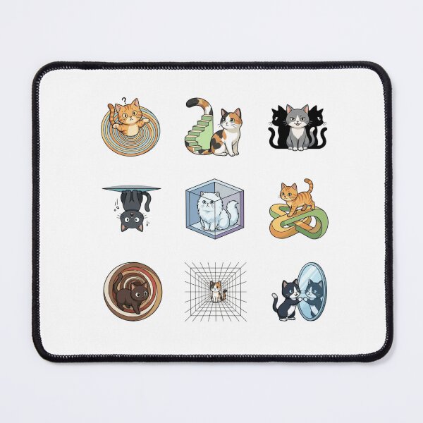 Item preview, Optical Illusion Cat Impossible Geometry Vortex Cute Sticker Sheet designed and sold by mood-draftsman.