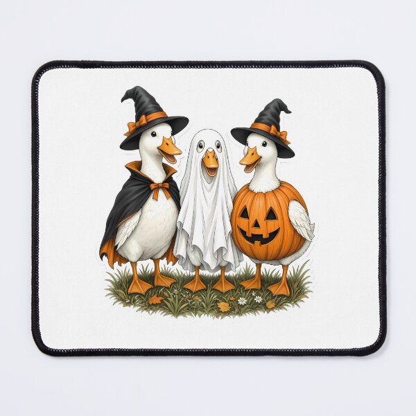 Item preview, Three Ducks in Halloween Costumes on Grass designed and sold by Linework Studio.