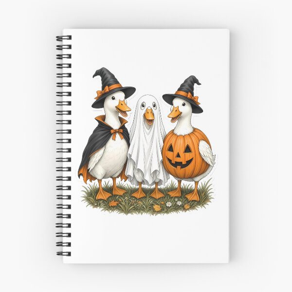 Item preview, Three Ducks in Halloween Costumes on Grass designed and sold by Linework Studio.